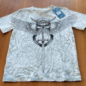 Eighty Eight White and Gray Graphic Kids Shirt